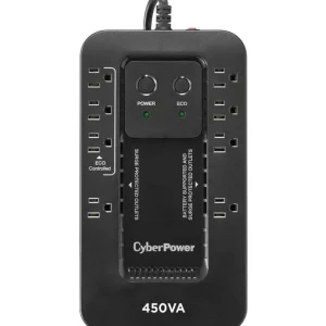 CyberPower EC450G Ecologic UPS Systems - 450VA/260W, 120 VAC, NEMA 5-15P, Compact, 8 Outlets, PowerPanel® Personal, $100000 CEG, 3YR Warranty - One-stop shop for professional tools and equipment.^ Power Tools