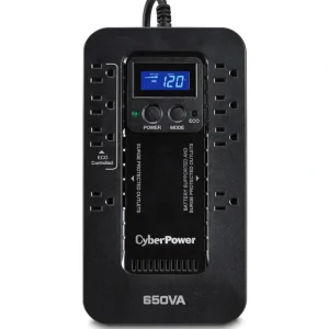 CyberPower EC650LCD Ecologic 650VA/390W Energy Efficient LCD Desktop ECO UPS - 650 VA/390 W - Desktop - 8 Minute Half Load - 8 x NEMA 5-15R - One-stop shop for professional tools and equipment.^ Power Tools