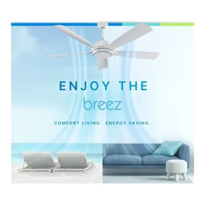 Delta Breez VCA605LED-HEBK Breez Pleasanton, 60-inch 5-Blade, Wet Rated, Ceiling Fan with LED Light and Remote Control (Black) - One-stop shop for professional tools and equipment.^ Power Tools