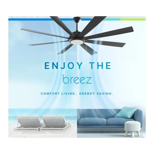 Delta Breez VCA728LED-HEWH Breez Rio Vista, 72-inch 8-Blade, Wet Rated, Ceiling Fan with LED Light and Remote Control (White) - One-stop shop for professional tools and equipment.^ Power Tools