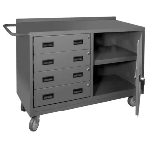 Durham 2221-95 MOBILE BENCH CABINET, 1 SHELF, 4 DRAWERS, 18-1/4 X 54-1/8 X 36-3/8 - One-stop shop for professional tools and equipment.^ Hand