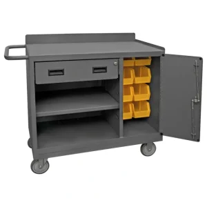 Durham 2212A-BLP-8B-LU-95 MOBILE BENCH CABINET, 8 YELLOW BINS, 18-1/4 X 42-1/8 X 36-3/8 - One-stop shop for professional tools and equipment.^ Hand