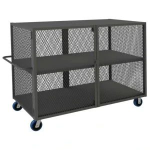 Durham HTL-3672-DD-2-6PU-95 MESH TRUCK, 1 FIXED SHELF, 1 BASE SHELF, 36 X 72, 2000 LBS. CAPACITY - One-stop shop for professional tools and equipment.^ Hand