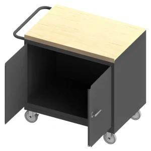 Durham 3112-MT-95 MOBILE BENCH CABINET, 2 DOORS, MAPLE TOP, 24-1/4 X 42-1/8 X 37-1/8 - One-stop shop for professional tools and equipment.^ Hand