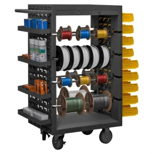 Durham MWSR8-LP-95 MOBILE WIRE SPOOL CART, 8 RODS, LOUVERED PANEL SIDES, 18-1/8 X 32-1/4 X 46-1/16 - One-stop shop for professional tools and equipment.^ Hand