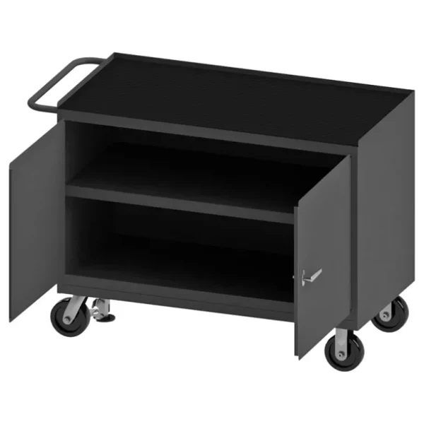 Durham 3412-RM-FL-95 MOBILE BENCH CABINET, BLACK RUBBER MAT, 24-1/4 X 54-1/8 X 37-3/4 - One-stop shop for professional tools and equipment.^ Hand