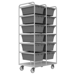 Durham STBR-303672-12-5PU STAINLESS STEEL TUB RACK CART, 12 BINS, 36-3/4 X 26 X 73-3/4 - One-stop shop for professional tools and equipment.^ Hand