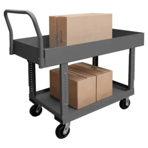 Durham WHPT6A24485PH95 PLATFORM TRUCK, WORK HEIGHT, 2 SHELF, TOP SHELF 6³ LIP, 2000 LBS. CAPACITY, 24 X 48 - One-stop shop for professional tools and equipment.^ Hand