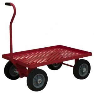 Durham 5WTP-2436-LU-10SPN-17T 5TH WHEEL PLATFORM TRUCK, PERFORATED DECK, LIPS UP, RED, 24 X 38-5/16 X 38-1/4 - One-stop shop for professional tools and equipment.^ Hand