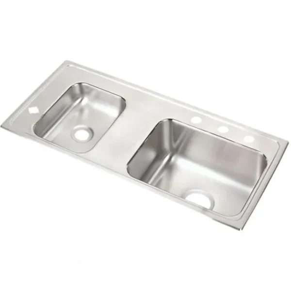 Store Elkay DRKR3717L4 Lustertone® Classic Stainless Steel 37-1/4& x 17& x 7-5/8& Double Bowl Drop-in Classroom Sink - One-stop shop for professional tools and equipment. Full