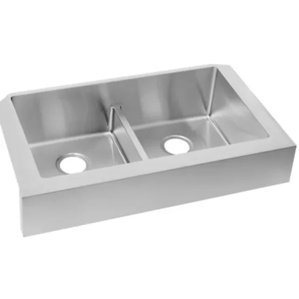 Elkay ECTRUFA32179 Crosstown® 18 Gauge Stainless Steel 35-7/8& x 20-1/4& x 9& Equal Double Bowl Farmhouse Sink with Aqua Divide - One-stop shop for professional tools and equipment.^ Hand
