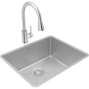 Elkay ECTRU21179TFCC Crosstown® 18 Gauge Stainless Steel 22-1/2& x 18-1/2& x 9& Single Bowl Undermount Sink & Faucet Kit with Drain - One-stop shop for professional tools and equipment.^ Hand
