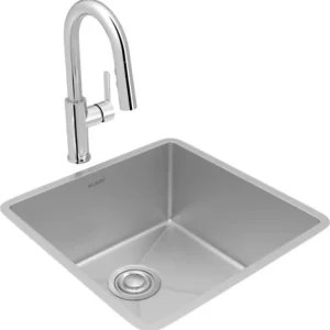 Elkay ECTRU17179TFCC Crosstown® 18 Gauge Stainless Steel 18-1/2& x 18-1/2& x 9& Single Bowl Undermount Sink & Faucet Kit with Drain - One-stop shop for professional tools and equipment.^ Hand