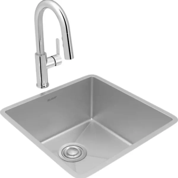 Elkay ECTRU17179TFCC Crosstown® 18 Gauge Stainless Steel 18-1/2& x 18-1/2& x 9& Single Bowl Undermount Sink & Faucet Kit with Drain - One-stop shop for professional tools and equipment.^ Hand