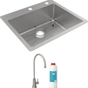 Elkay ECTSR25229TFGB Crosstown® 18 Gauge Stainless Steel 25& x 22& x 9& Single Bowl Dual Mount Sink Kit with Filtered Beverage Faucet - One-stop shop for professional tools and equipment.^ Hand