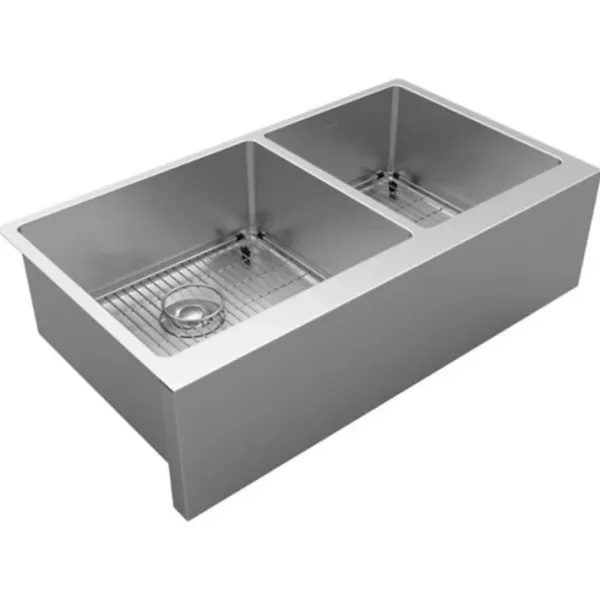 Store Elkay EFRUFF23417DBG Crosstown® 16 Gauge Stainless Steel 35-7/8& x 20-1/4& x 9& Double Bowl Tall Farmhouse Sink Kit - One-stop shop for professional tools and equipment. Full