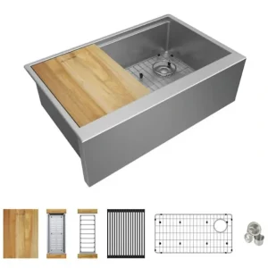 Elkay EFRUFF30179RW Crosstown® 16 Gauge Workstation Stainless Steel 31-7/8& x 20-1/4& x 9-7/16& Single Bowl Farmhouse Sink Kit - One-stop shop for professional tools and equipment.^ Hand