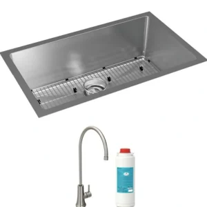 Elkay EFRU281610TFG Crosstown® 16 Gauge Stainless Steel 30-1/2& x 18-1/2& x 10& Single Bowl Undermount Sink Kit with Filtered Beverage Faucet - One-stop shop for professional tools and equipment.^ Hand