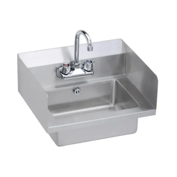 Cheap Elkay EHS-18-SDX Stainless Steel 18& x 14-1/2& x 11& 18 Gauge Hand Sink with Side Splashes Lever Drain P-Trap Overflow and Faucet - One-stop shop for professional tools and equipment. Hand