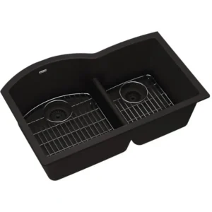 Elkay ELGHU3322RC Quartz Classic® 33& x 22& x 10& Offset 60/40 Double Bowl Undermount Sink Kit with Aqua Divide - One-stop shop for professional tools and equipment.^ Hand