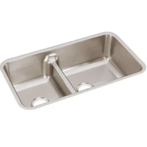 Elkay ELUHAQD32179 Lustertone Classic Stainless Steel 32-1/16& x 18-1/2& x 9& 40/60 Double Bowl Undermount Sink with Aqua Divide - One-stop shop for professional tools and equipment.^ Hand