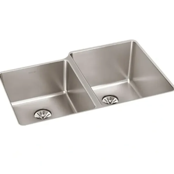 New Elkay ELUHH3120LTPD Lustertone Iconix® 16 Gauge Stainless Steel 31-1/4& x 20-1/2& x 9& Double Bowl Undermount Sink with Left Perfect Drain® - One-stop shop for professional tools and equipment. Accessories