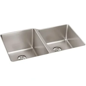 Best Sale Elkay ELUHH3120RTPD Lustertone Iconix® 16 Gauge Stainless Steel 31-1/4& x 20-1/2& x 9& Double Bowl Undermount Sink with Right Perfect Drain® - One-stop shop for professional tools and equipment. Accessories
