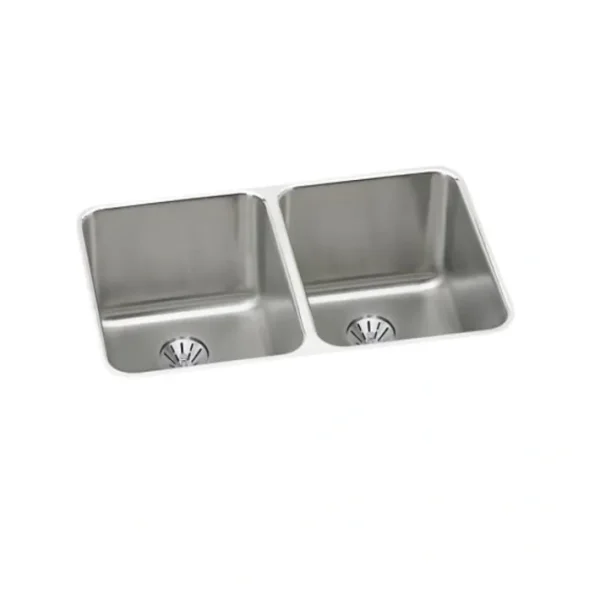 Hot Elkay ELUH3220PD Lustertone® Classic Stainless Steel 31-1/4& x 20& x 7-7/8& Double Bowl Undermount Sink with Perfect Drain® - One-stop shop for professional tools and equipment. Accessories