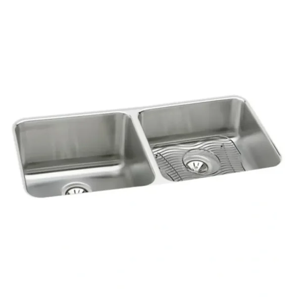 Flash Sale Elkay ELUH311810RDBG Lustertone® Classic Stainless Steel 30-3/4& x 18-1/2& x 10& Equal Double Bowl Undermount Sink Kit with Right Drain - One-stop shop for professional tools and equipment. Accessories
