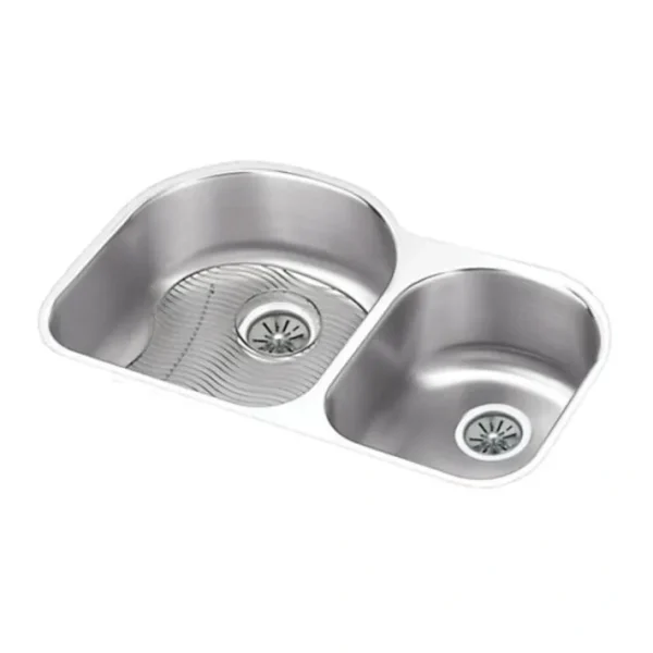Clearance Elkay ELUH311910RDBG Lustertone® Classic Stainless Steel 31-1/4& x 20& x 10& Offset 60/40 Double Bowl Undermount Sink Kit - One-stop shop for professional tools and equipment. Accessories