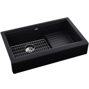 Elkay ELXFDB3620BG Ferguson Exclusive Quartz Luxe 35-7/8& x 22-1/2& x 9-1/2& Single Bowl Farmhouse Sink w/Drainboard+Perfect Drain - One-stop shop for professional tools and equipment.^ Hand