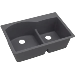 Elkay ELXH3322R Quartz Luxe® 33& x 22& x 10& Offset 60/40 Double Bowl Drop-in Sink with Aqua Divide - One-stop shop for professional tools and equipment.^ Hand