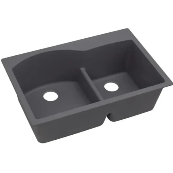 Elkay ELXH3322R Quartz Luxe® 33& x 22& x 10& Offset 60/40 Double Bowl Drop-in Sink with Aqua Divide - One-stop shop for professional tools and equipment.^ Hand