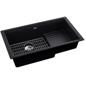 Elkay ELXUDB3620BG Ferguson Exclusive Quartz Luxe® 35-7/8& x 20-5/8& x 9-1/2& Single Bowl Undermount Sink w/Drainboard+Perfect Drain® - One-stop shop for professional tools and equipment.^ Hand
