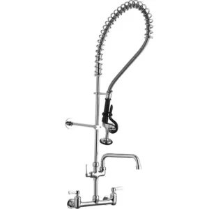 New Elkay LK943AF10LC 8& Centerset Wall Mount Faucet 44& Flexible Hose with 1.2 GPM Spray Head + 10& Arc Tube Spout 2& Lever Handles - One-stop shop for professional tools and equipment. Hand