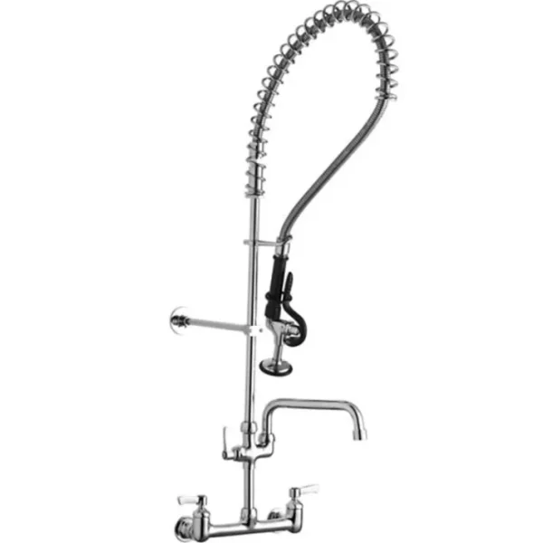 New Elkay LK943AF10LC 8& Centerset Wall Mount Faucet 44& Flexible Hose with 1.2 GPM Spray Head + 10& Arc Tube Spout 2& Lever Handles - One-stop shop for professional tools and equipment. Hand