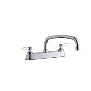 Hot Elkay LK810AT12L2 8& Centerset with Exposed Deck Faucet with 12& Arc Tube Spout 2& Lever Handles Chrome - One-stop shop for professional tools and equipment. Hand
