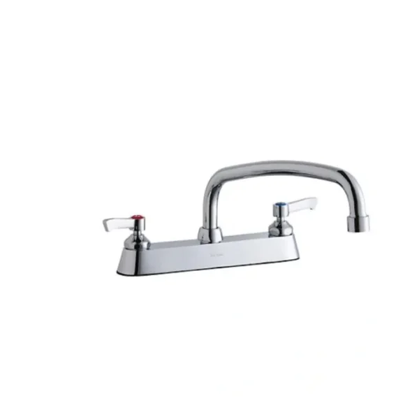 Hot Elkay LK810AT12L2 8& Centerset with Exposed Deck Faucet with 12& Arc Tube Spout 2& Lever Handles Chrome - One-stop shop for professional tools and equipment. Hand
