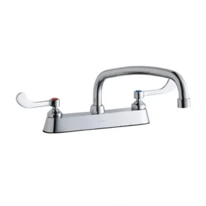 Best Elkay LK810AT12T4 8& Centerset with Exposed Deck Faucet with 12& Arc Tube Spout 4& Wristblade Handles Chrome - One-stop shop for professional tools and equipment. Hand