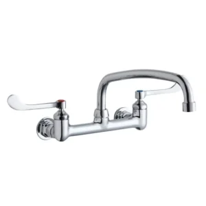 Fashion Elkay LK940AT12T6H Foodservice 8& Centerset Wall Mount Faucet with 12& Arc Tube Spout 6& Wristblade Handles 1/2& Offset Inlets - One-stop shop for professional tools and equipment. Hand