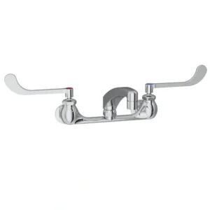 Fashion Elkay LK940AT08T6H Foodservice 8& Centerset Wall Mount Faucet with 8& Arc Tube Spout 6& Wristblade Handles 1/2& Offset Inlets - One-stop shop for professional tools and equipment. Hand