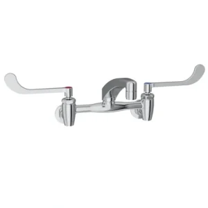 Best Elkay LK940AT08T6S Foodservice 8& Centerset Wall Mount Faucet with 8& Arc Tube Spout 6& Wristblade Handles 1/2& Offset Inlets+Stop - One-stop shop for professional tools and equipment. Hand