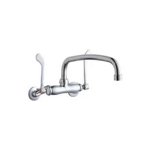 Hot Elkay LK945AT12T6T Foodservice 3-8& Adjustable Centers Wall Mount Faucet w/12& Arc Tube Spout 6& Wristblade Handles 2& Inlet - One-stop shop for professional tools and equipment. Hand