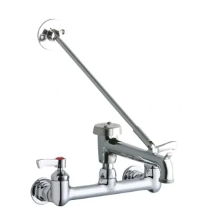 Flash Sale Elkay LK940BP07L2H 8& Centerset Wall Mount Faucet with 7& Bucket Hook Spout 2& Lever Handles 1/2& Offset Inlets Polished Chrome - One-stop shop for professional tools and equipment. Hand