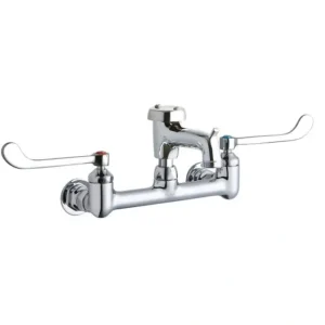 Discount Elkay LK940BP03T6H 8& Centerset Wall Mount Faucet w/3& Bucket Hook Spout 6& Wristblade Handles 1/2& Offset Inlet Polished Chrome - One-stop shop for professional tools and equipment. Hand