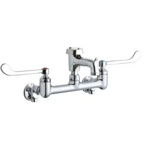 Best Elkay LK940BP03T6S 8& Centerset Wall Mount Faucet 3& Bucket Hook Spt 6& Wristblade Handles 1/2& Offset Inlets+Stop Polished Chrome - One-stop shop for professional tools and equipment. Hand