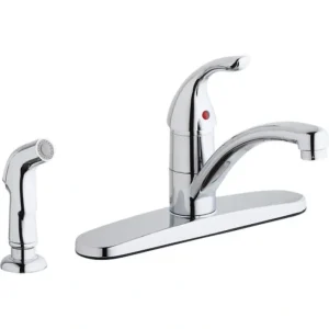 Flash Sale Elkay LK1001CR Everyday Four Hole Deck Mount Kitchen Faucet with Lever Handle and Side Spray and Deck Plate/Escutcheon Chrome - One-stop shop for professional tools and equipment. Hand