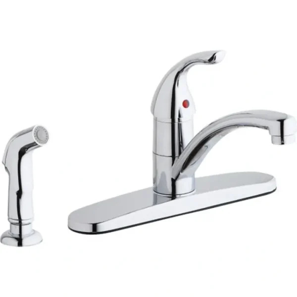 Flash Sale Elkay LK1001CR Everyday Four Hole Deck Mount Kitchen Faucet with Lever Handle and Side Spray and Deck Plate/Escutcheon Chrome - One-stop shop for professional tools and equipment. Hand