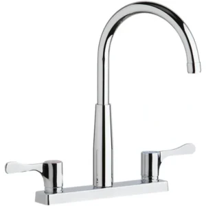 Clearance Elkay LKD2423BHC 8& Centerset Exposed Deck Mount Faucet with Gooseneck Spout and 4& Lever Handles Chrome - One-stop shop for professional tools and equipment. Hand