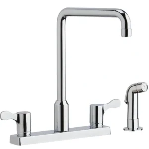 Hot Elkay LKD2443C 8& Centerset Exposed Deck Mount Faucet with Arc Spout and 2-5/8& Lever Handles with Side Spray Chrome - One-stop shop for professional tools and equipment. Hand